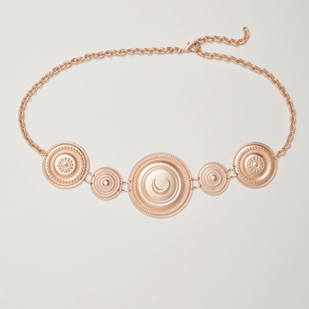 Free People Rose Gold Medallion Chain Belt